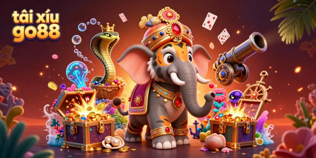 Experience thrilling gameplay with tài xỉu go88, featuring vivid characters and vibrant casino elements.