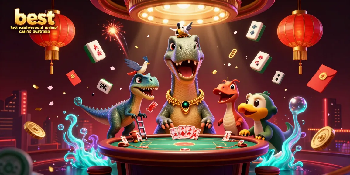 Experience the excitement of the best fast withdrawal online casino australia with a whimsical 3D illustration.