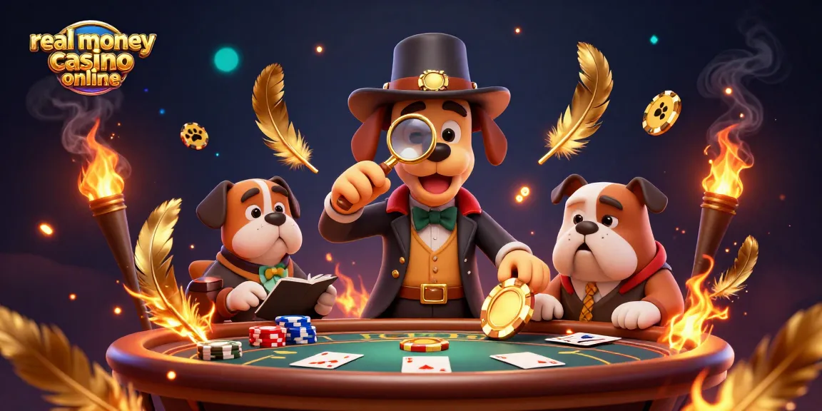 Playing at a real money casino online showcasing characters unraveling a poker mystery amidst vibrant casino elements.